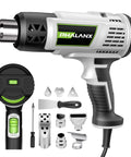Hot Air Gun With Adjustable Temperature From 122F To 1202F For Vinyl Wrap Shrink Tubing Resin And More, Includes 10 Attachments