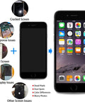Comparison of iPhone screens with cracked, unresponsive issues to a new, clear display using the 4.7 Inch SE 2022 Screen Replacement Kit.