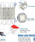 Blue Storefront LED Light Strips 40 Ft 80 Piece 5054 SMD Modules features with wire interface and adhesive highlights.