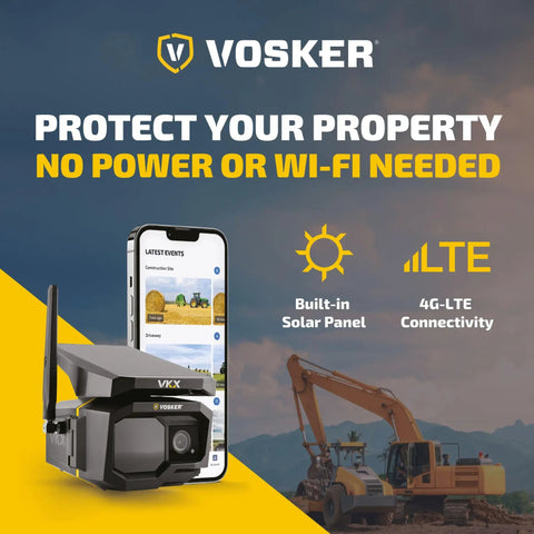 Solar Powered 4G LTE Outdoor Security Camera For Remote Construction Sites With Included SIM Card Night Vision IP65