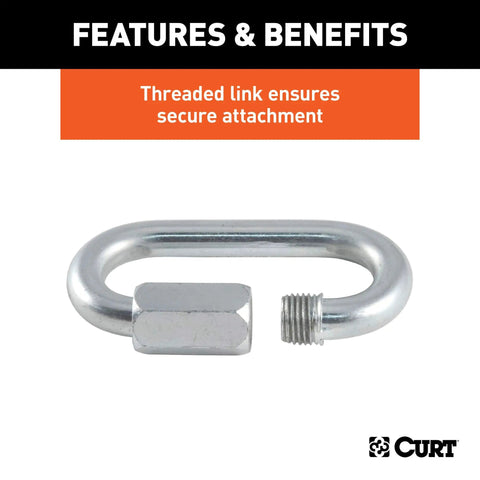 Heavy Duty Threaded Quick Link Trailer Safety Chain Hook Carabiner Clip 5/16 Inch Diameter Zinc Coated Steel Rig Tow Hardware Badass And Reliable Daily Setup