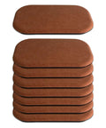 Heavy Duty Furniture Sliders 8 Pack For Hardwood Floors And Carpeted Surfaces, stack of brown rectangular glides with felt padding.