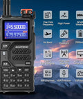 Close-up of 10W Two Way Radio For Outdoor Survival, Your Go-To Rechargeable Walkie Talkie With NOAA Weather, Built For Long Range