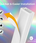 Self Adhesive Paintable Cord Hider Kit For 2 To 4 Wires On Wall Hide The Mess With A Clean Cable Cover Raceway For TV Cables White Wall Mounted Wire Covers Easy Install Modern Look, adhesive raceway close-up