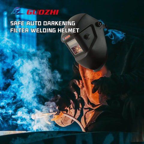 True Color Solar Powered Auto Darkening Welding Helmet With Wide Shade Range 4 To 5 And 9 To 13 For TIG MIG ARC Welding And Grinding