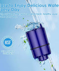 NSF certified faucet water filter replacement for PUR 3 pack, shown in use with water flow, PUR RF9999 filtration system.