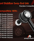 Front Sway Bar Link Set For Honda Odyssey 2005-2017, Easy Wrench Install, Replaces K750304, black metal end link