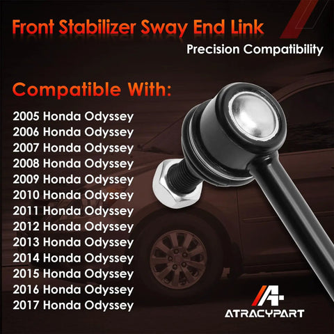Front Sway Bar Link Set For Honda Odyssey 2005-2017, Easy Wrench Install, Replaces K750304, black metal end link