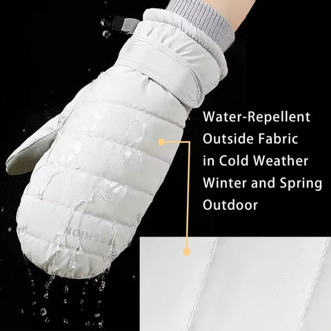 Women Ski Gloves Velvet Lined Thickened Winter Mittens With Windproof Water Resistant Non Slip Palm For Cold Weather Outdoor
