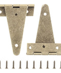 Heavy Duty Bronze Triangle Hinge Set For Cabinets Doors And Gates 101x60mm 2 Pack With Screws Included