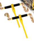 Heavy Duty Chain Binders With 2 Grab Hooks, 2 Pack G80 3/8 To 1/2 Inch Ratchet Tie Downs for 9,200 Lbs Load