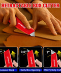 Jetmore red retractable box cutter (2-pack) with metal handle and spare blades