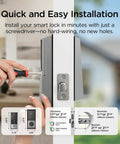 Next Level Smart Front Door Lock Featuring Lightning Fast Fingerprint Keyless Entry Deadbolt With Zero Fret AI Unlocking, installation process.