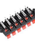 12 Way Jack Socket Spring Push Release Connector Speaker Terminal Strip Block For DIY Speaker Builds And Upgrades, 12 Pins, Push Type
