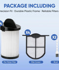 Hassle Free 4 Pack Pre Motor Replacement Filters And Exhaust Filters With Brushes Compatible With Eyevac Neovac Touchless Wall Vacuum Quick Swap For Smooth Daily Cleaning including filters and brushes.