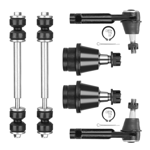 Front suspension upper control arms and ball joints, 12-piece steel kit for Chevy Silverado/Sierra (2000–2006).