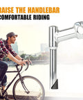 Bike Stem 25.4Mm Clamp To 22.2Mm Quill Aluminum Alloy Gooseneck 160Mm Long Lightweight Rust Resistant in use by cyclist