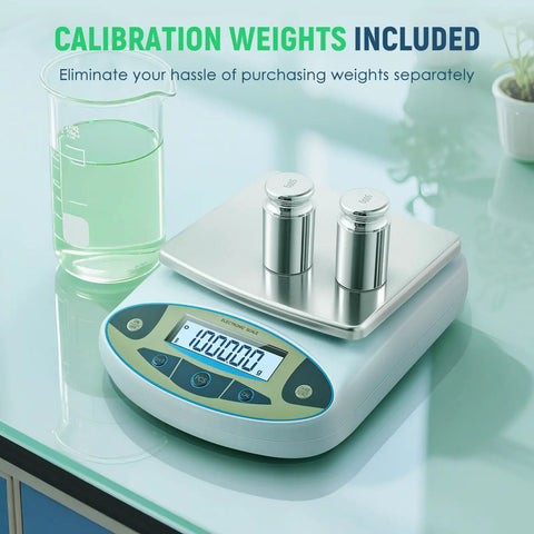High Precision Digital Lab Scale Beefy 6000g Capacity With 0.01g Readout For Laboratory And Jewelry Weighing Scientific Analytical Balance Calibration Weight Included