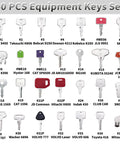 60 Piece No Duplicate Heavy Equipment Keys Master Set With Key Rings For Quick Access On Construction Machines displayed.