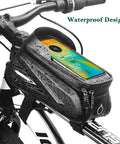 Bike Frame Bag With Touchscreen Phone Holder For Road And Mountain Bikes Large Capacity Cycling Storage Bag For Long Rides