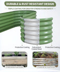 Galvanized Raised Garden Bed Kit 4x2x1.4 Ft Oval Steel Outdoor Planter with protective coating and rust-resistant design.