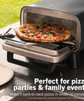Backyard Pizza Oven With Stone 12 Inch Ready In Just 3 Minutes For Artisan Crusts With 700F Max Temperature Five In One Functionality