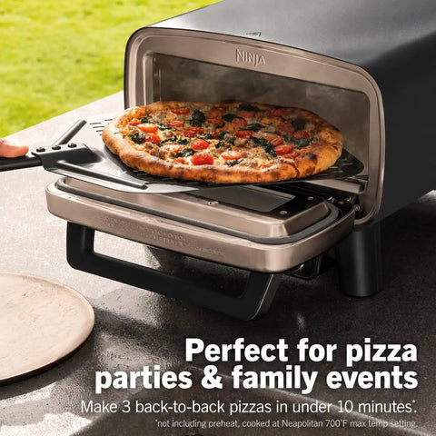 Backyard Pizza Oven With Stone 12 Inch Ready In Just 3 Minutes For Artisan Crusts With 700F Max Temperature Five In One Functionality