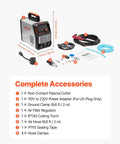 65A Plasma Cutter With Non Touch Pilot Arc 2T 4T Modes Adjustable Pilot Time Dual Voltage 110V 220V Digital Display Inverter IGBT Technology Easy Clean Cuts For Steel Aluminum Copper For DIY Pros with accessories including torch and cables