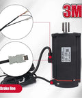1000W AC Servo Motor Kit With Brake For CNC Machines Plug And Play 220V 5.5A 3000 RPM 17 Bit Encoder RS485 Driver Controller Kit