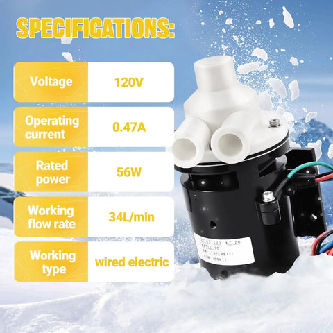 Water Pump Motor Assembly Replacement For Commercial Ice Machines Fits KM 320 KM 900 120V 60Hz 10 Watts 0.4 Amps PA0613 APTA92P10WD1 Easy Install And Durable Performance, black and white wired unit