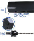 Carbide Tipped Hole Saw Cutter 3 inch 76mm Heavy Duty for Thick Wall and Roof Cutting up to 6.6 inch Deep with Arbor