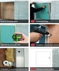 Installing No Fuss Drywall Access Panel 16X35 Inch Paintable Sheetrock Hatch in six steps for wall and ceiling. Heavy duty aluminum frame.