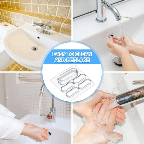 Twenty Pack Toilet Seat Bumpers Replacement Kit With Universal Fit And Strong Adhesive, clear bumpers and hands washing