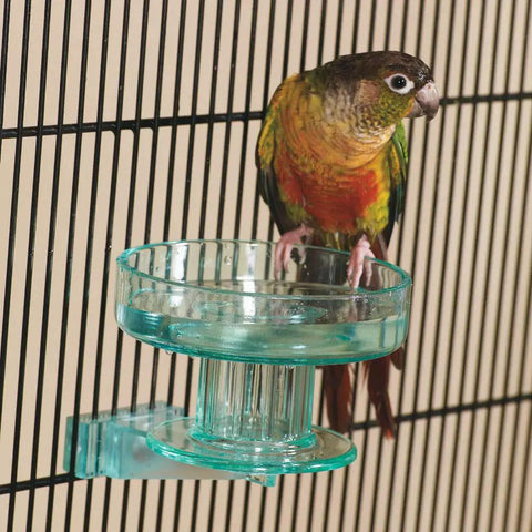 Twist And Lock Bird Bath For Small To Medium Birds Like Lovebirds Canaries Finches Parakeets And Cockatiels, Durable Plastic Self Service Bath
