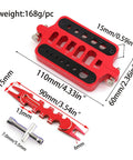 Pro Grade RC Soldering Station Jig Fixture With Ball End Remover Plus Multifunction Hex Socket Wrench Designed For XT60 XT90 Banana Plug Connectors Hustle Ready Build, red aluminum jig displaying size and weight.