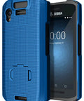 Sweet Kickstand Hard Shell Case And Rotating Belt Holster Bundle For Portable Scanners featuring a blue textured hard shell design.