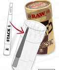 Diagram showing stack formation of Classic King Size Pre Rolled Cones 100 Pack With Tips And Packing Tubes Included.