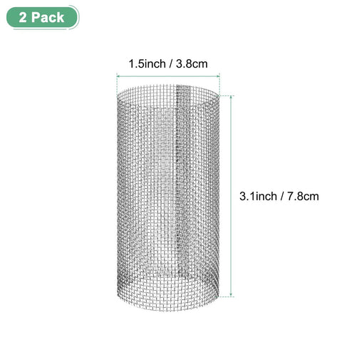 2 Pack 20 Mesh Stainless Steel Filter Screens For Inline Water Filters And Pumps Reusable Sediment Strainer Replacement. Size labeled.