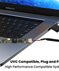 8MP Ultra HD USB Camera With Built In Microphone For 3D Printers connected to a laptop, showcasing plug and play compatibility