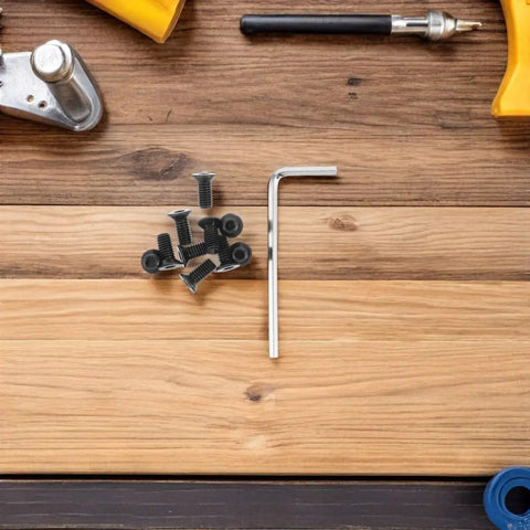 Electric Scooter Handlebar Screws With Torque Calibrated Stainless Steel Flat Head Hex Socket Cap Screws And Allen Wrench shown