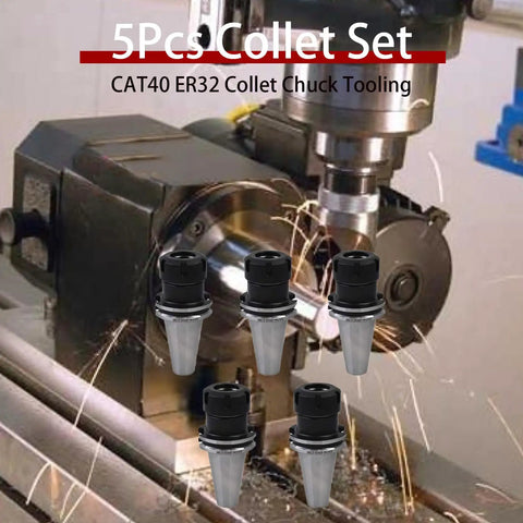 Five Piece CAT40 ER32 Collet Set With Collet Chuck Tooling For CNC Milling Lathe And Engraving Machines Pro Grade Precision