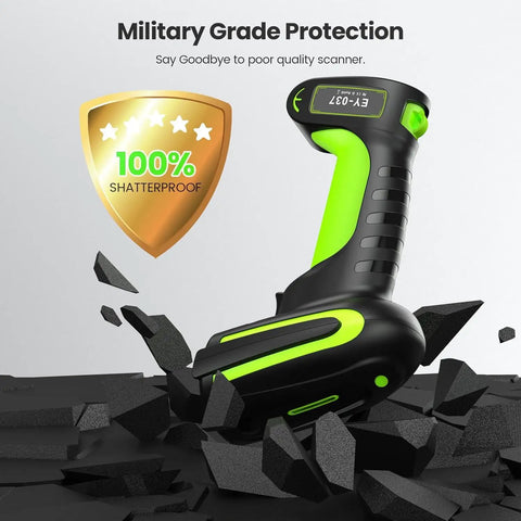 Rugged 2D QR Industrial Barcode Scanner With Wireless Charging Stand Tough As Nails IP65 Waterproof 3 In 1 Bluetooth USB