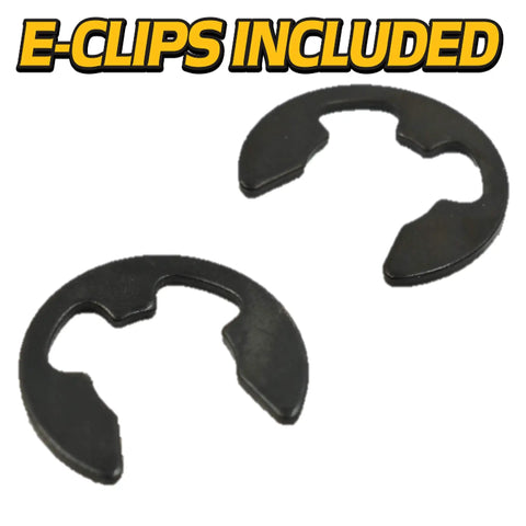 E-clips from 2 Pack HD Switch Front Wheel Axle Hardware Kit With Hub Caps Thrust Washers And E Clips Replacement For M143338 GX21931