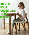 Heavy Duty Non Slip Furniture Pads For Hardwood Floors With Two Inch Round Silicone Caster Cups Under a chair supporting a child.
