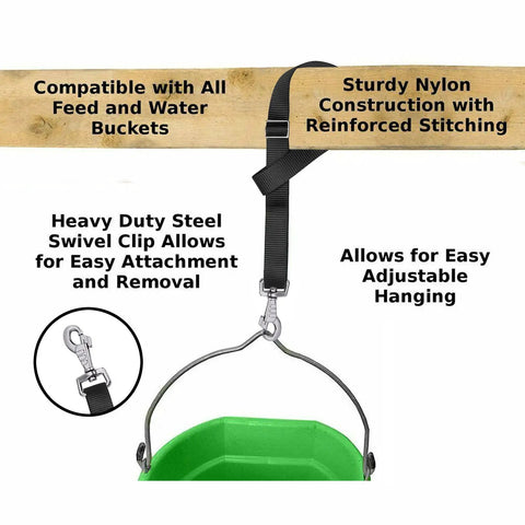 Heavy Duty Horse Bucket Straps 4 Pack With Adjustable Nylon Lashing Straps And Swivel Snap Hooks Up To 700 Lbs For Hay Nets