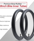 18x1.75-2.125 Bike Inner Tubes Two Pack, Replacement Tubes For City, Road, Mountain And Kids Bikes, AV32mm Schrader Valve
