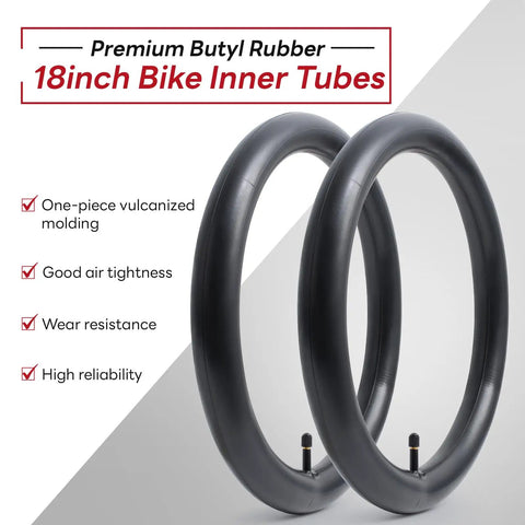 18x1.75-2.125 Bike Inner Tubes Two Pack, Replacement Tubes For City, Road, Mountain And Kids Bikes, AV32mm Schrader Valve