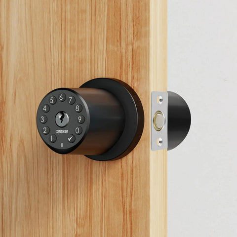 Two Pack Go-To Adjustable Ball Catch Closet Door Latches in silver finish, shown on a wooden door, highlighting durable stainless steel and brass pin.
