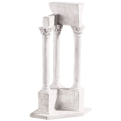 Temple Of Vespasian Corner Column Replica With Acanthus Corinthian Capital For Indoor Outdoor Decor, Epic Roman Ruins Inspired Pillar Sculpture