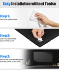 Easy installation steps for 48 Pack Heavy Duty Soundproof Foam Acoustic Panels 12 X 12 Inch Wall Tiles for podcast setup.